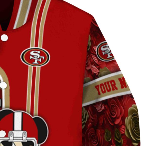 customized san francisco 49ers rose mickey red jacket premium grade jacketwow