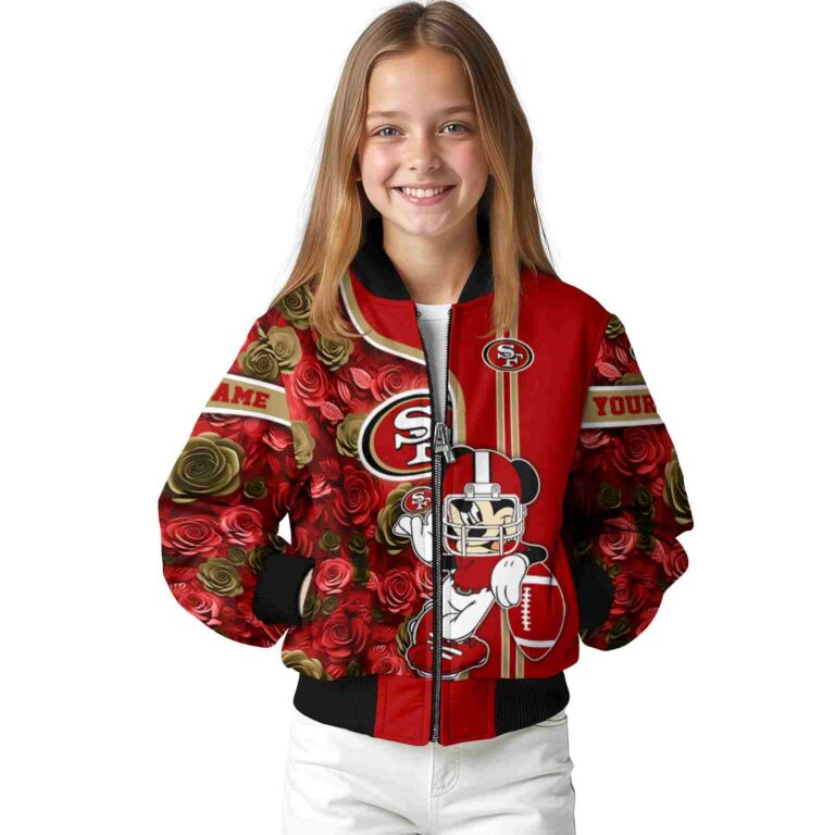 customized san francisco 49ers rose mickey red jacket top rated jacketwow