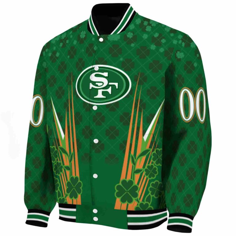 customized san francisco 49ers shamrock pattern green jacket best selling jacketwow