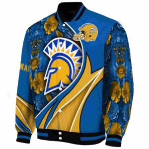 customized san jose state spartans floral print blue jacket best selling jacketwow