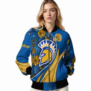 customized san jose state spartans floral print blue jacket latest model jacketwow