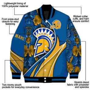 customized san jose state spartans floral print blue jacket new arrival jacketwow