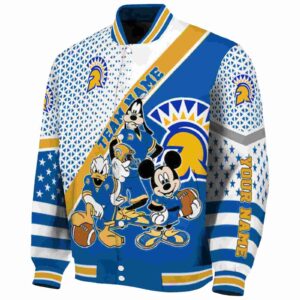 customized san jose state spartans mickey donald goofy blue white jacket best selling jacketwow