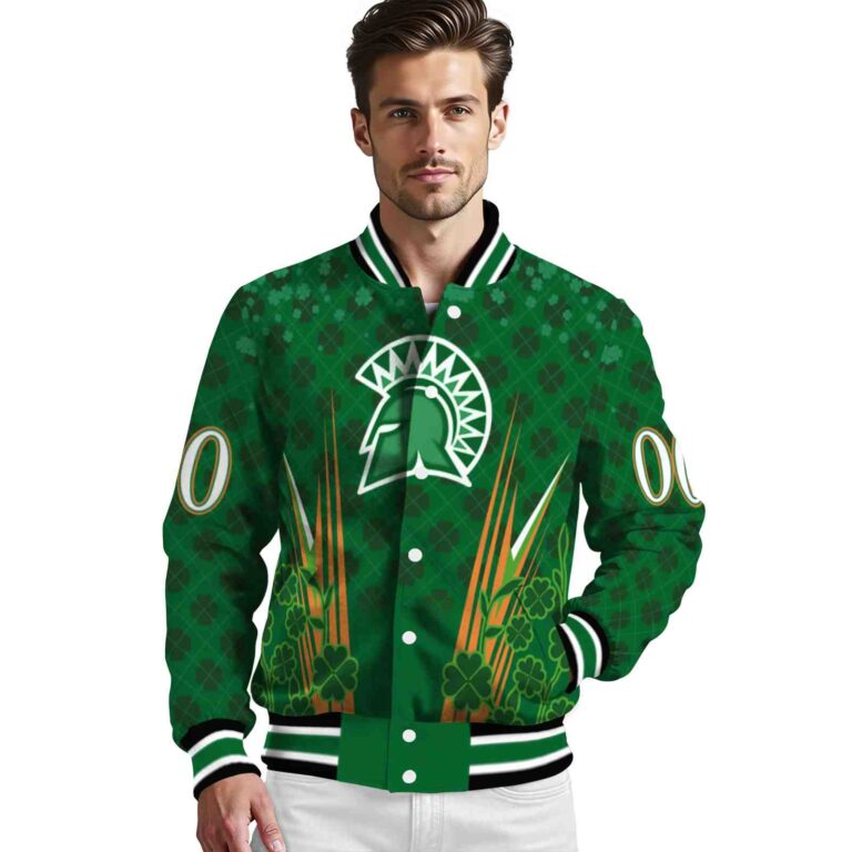 customized san jose state spartans shamrock pattern green jacket high quality jacketwow