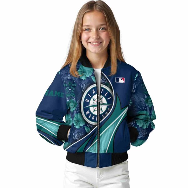 customized seattle mariners floral print navy blue jacket top rated jacketwow