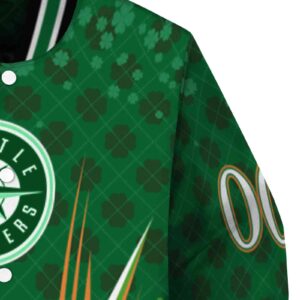 customized seattle mariners shamrock pattern green jacket premium grade jacketwow