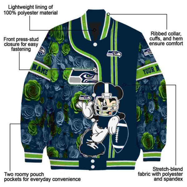 customized seattle seahawks rose mickey blue jacket new arrival jacketwow