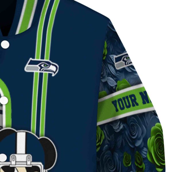 customized seattle seahawks rose mickey blue jacket premium grade jacketwow