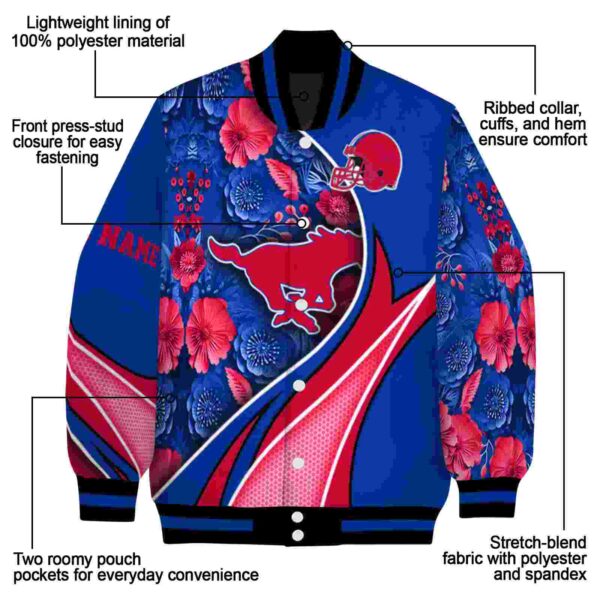 customized smu mustangs floral print blue jacket new arrival jacketwow
