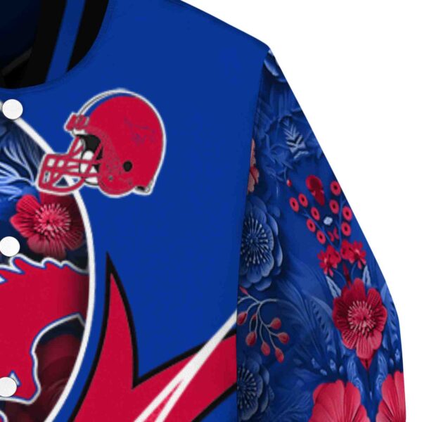 customized smu mustangs floral print blue jacket premium grade jacketwow