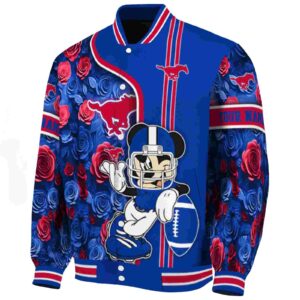 customized smu mustangs rose mickey blue jacket best selling jacketwow