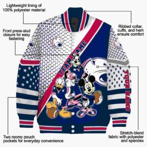 customized south alabama jaguars mickey donald goofy blue white jacket new arrival jacketwow