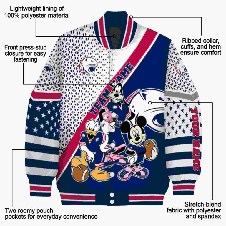 customized south alabama jaguars mickey donald goofy blue white jacket new arrival jacketwow