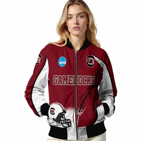customized south carolina gamecocks flaming football garnet white jacket latest model jacketwow