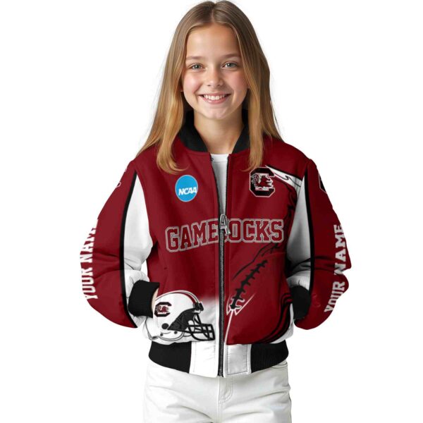 customized south carolina gamecocks flaming football garnet white jacket top rated jacketwow