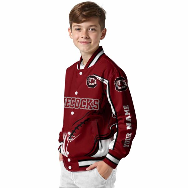 customized south carolina gamecocks flaming football garnet white jacket trendy jacketwow