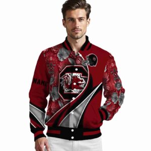 customized south carolina gamecocks floral print garnet jacket high quality jacketwow