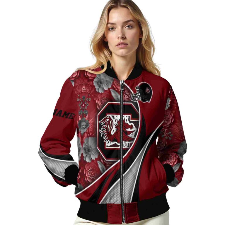 customized south carolina gamecocks floral print garnet jacket latest model jacketwow