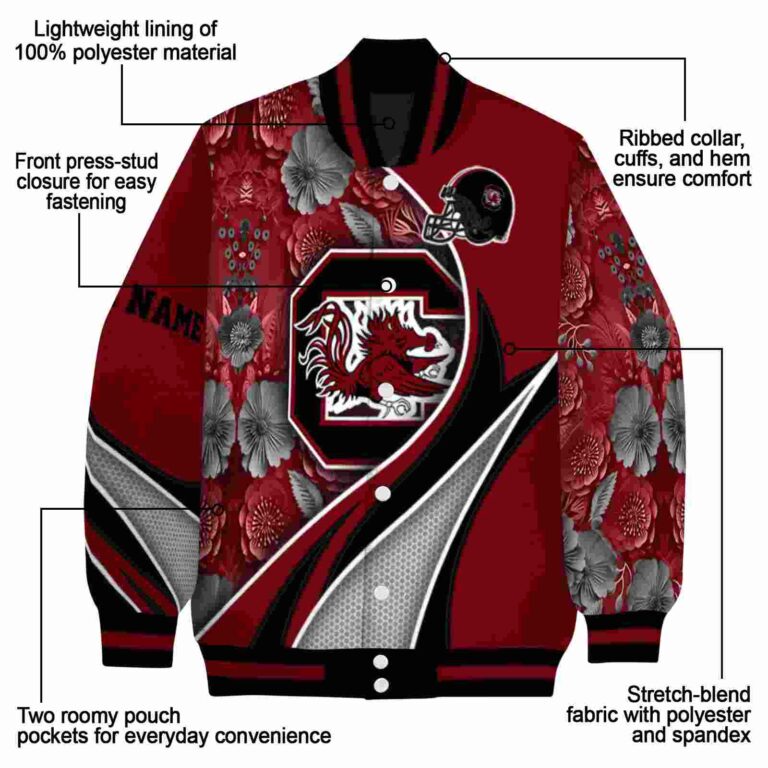 customized south carolina gamecocks floral print garnet jacket new arrival jacketwow