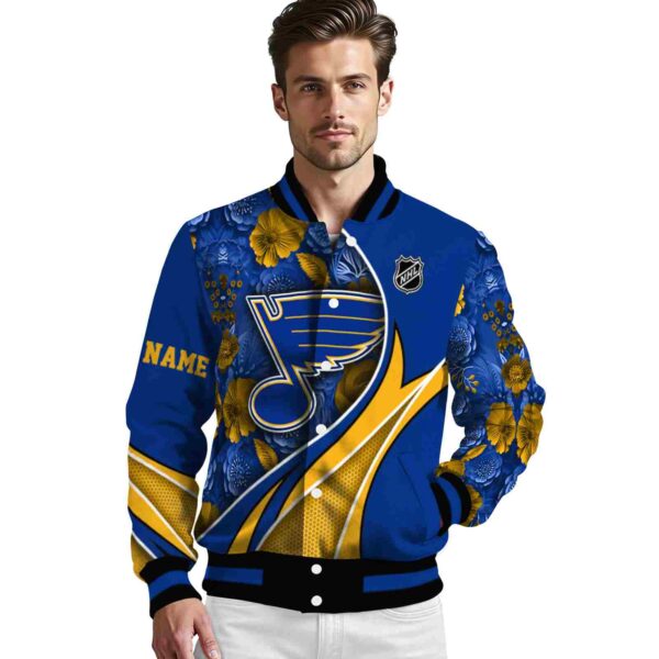customized st louis blues floral print blue jacket high quality jacketwow