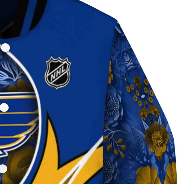 customized st louis blues floral print blue jacket premium grade jacketwow