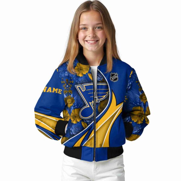 customized st louis blues floral print blue jacket top rated jacketwow