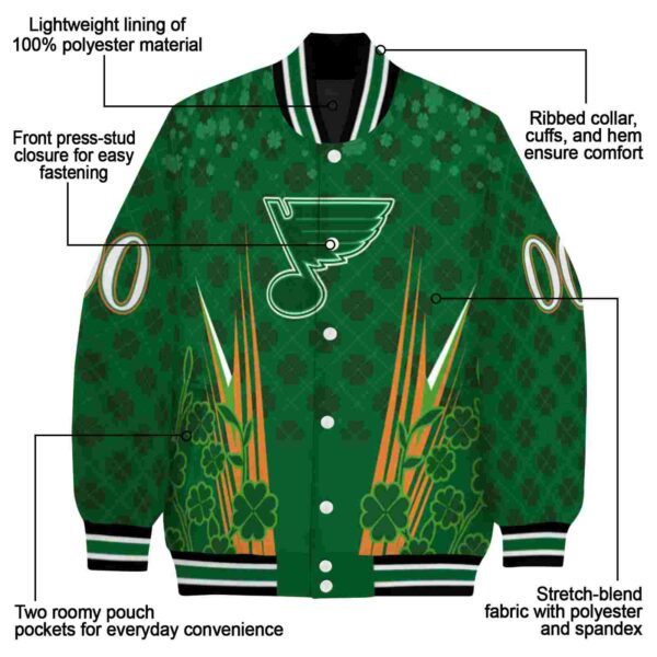 customized st louis blues shamrock pattern green jacket new arrival jacketwow