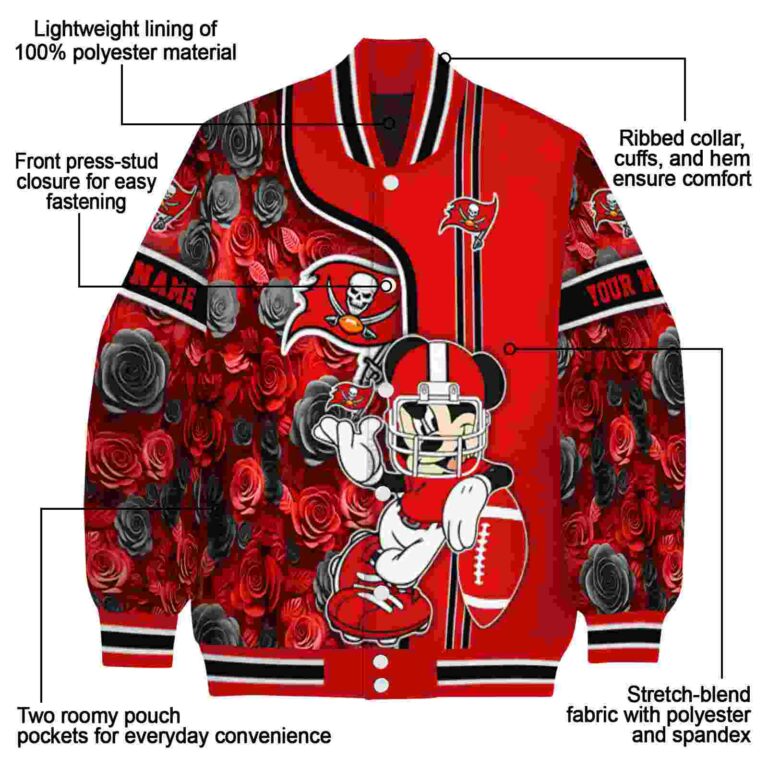 customized tampa bay buccaneers rose mickey red jacket new arrival jacketwow