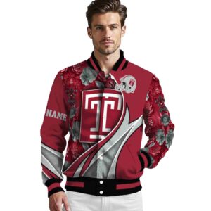 customized temple owls floral print red jacket high quality jacketwow