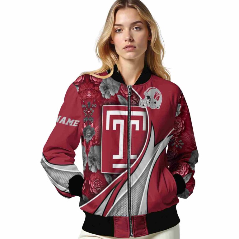 customized temple owls floral print red jacket latest model jacketwow