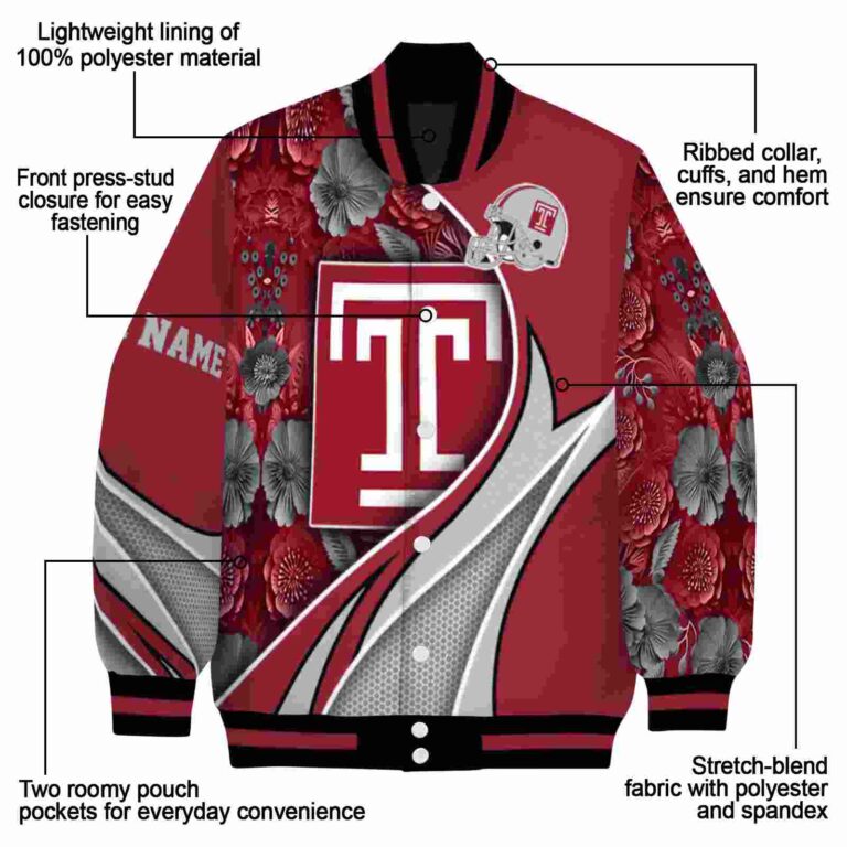customized temple owls floral print red jacket new arrival jacketwow