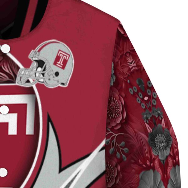 customized temple owls floral print red jacket premium grade jacketwow