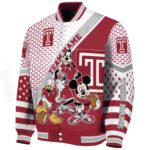 customized temple owls mickey donald goofy red white jacket best selling jacketwow
