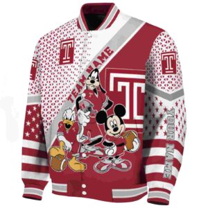 customized temple owls mickey donald goofy red white jacket best selling jacketwow