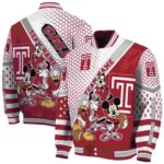customized temple owls mickey donald goofy red white jacket best selling jacketwow