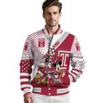 customized temple owls mickey donald goofy red white jacket best selling jacketwow