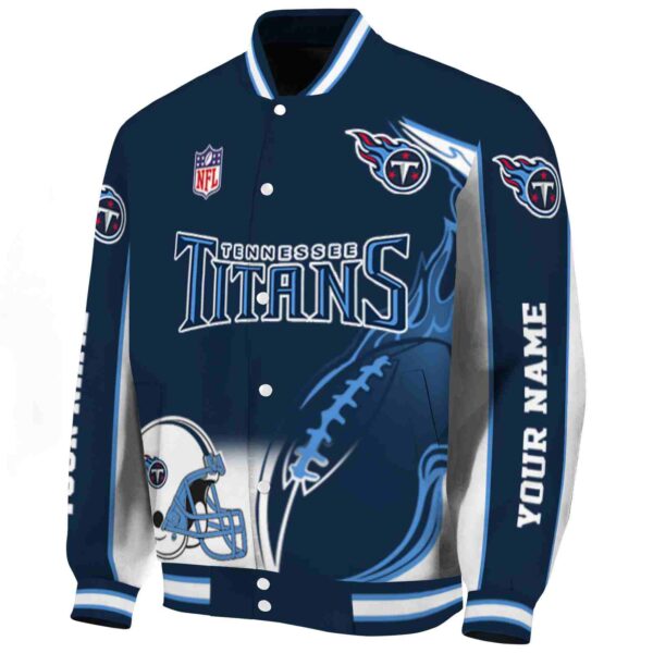 customized tennessee titans flaming football navy white jacket best selling jacketwow