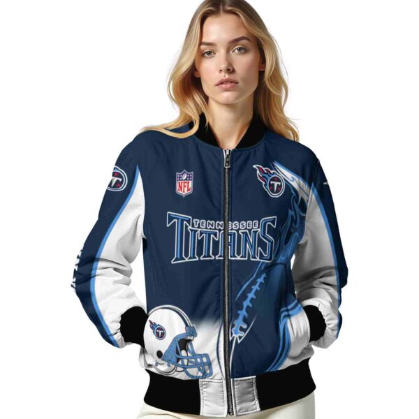 customized tennessee titans flaming football navy white jacket latest model jacketwow