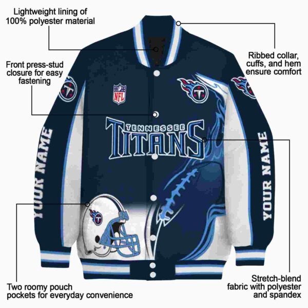 customized tennessee titans flaming football navy white jacket new arrival jacketwow