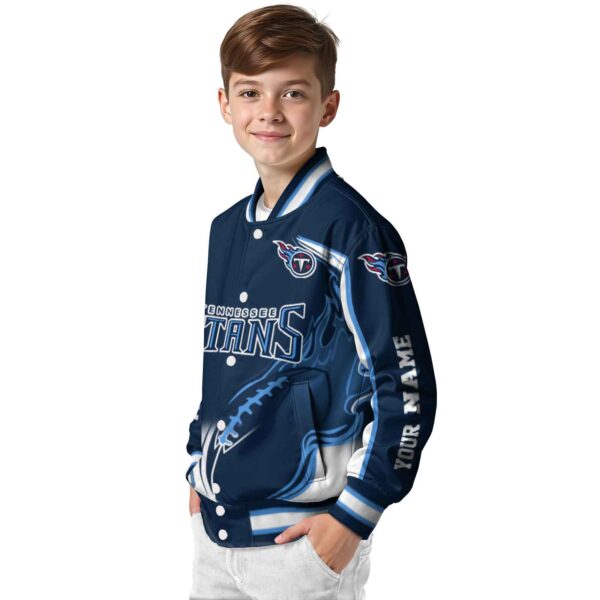 customized tennessee titans flaming football navy white jacket trendy jacketwow