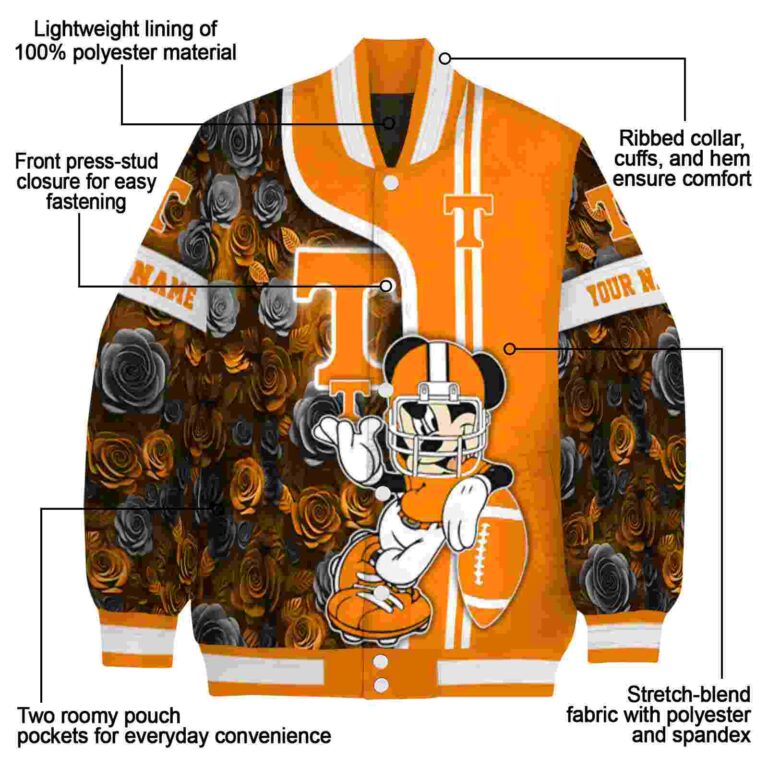 customized tennessee volunteers rose mickey orange jacket new arrival jacketwow