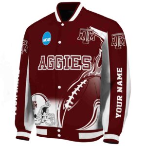 customized texas am aggies flaming football maroon white jacket best selling jacketwow