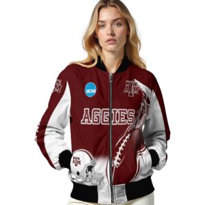 customized texas am aggies flaming football maroon white jacket latest model jacketwow