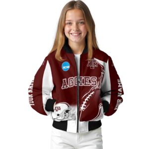 customized texas am aggies flaming football maroon white jacket top rated jacketwow