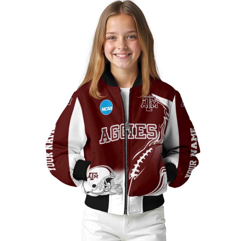 customized texas am aggies flaming football maroon white jacket top rated jacketwow
