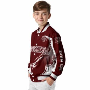 customized texas am aggies flaming football maroon white jacket trendy jacketwow