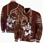 customized texas state bobcats rose mickey maroon jacket best selling jacketwow