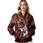 customized texas state bobcats rose mickey maroon jacket best selling jacketwow