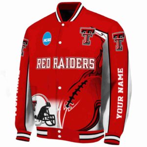 customized texas tech red raiders flaming football red white jacket best selling jacketwow