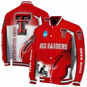 customized texas tech red raiders flaming football red white jacket fashion forward jacketwow
